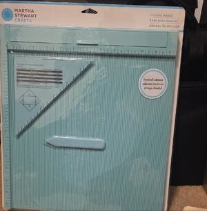 Martha Stewart Light Blue Paper Scoring Board with Tools